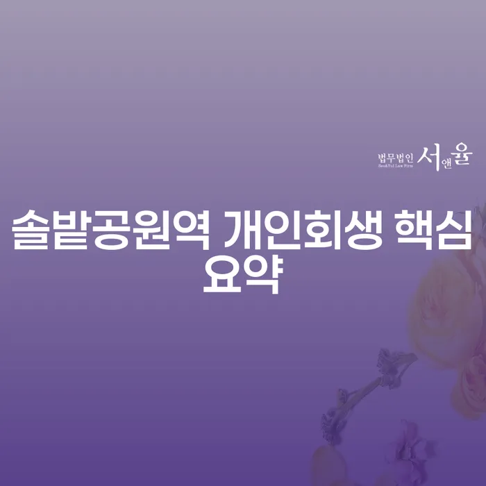 솔밭공원역 개인회생 핵심요약