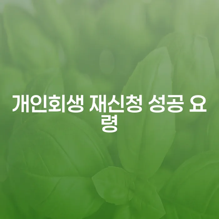 개인회생 재신청, 성공할 수 있는 방법은 무엇일까요?